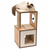 Cat scratching post Vesper V-Box Brown MDF Wood 37 x 37 x 72,5 cm-2