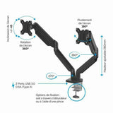 Screen Table Support Fellowes Platinum Multi-arm Black 32"-1