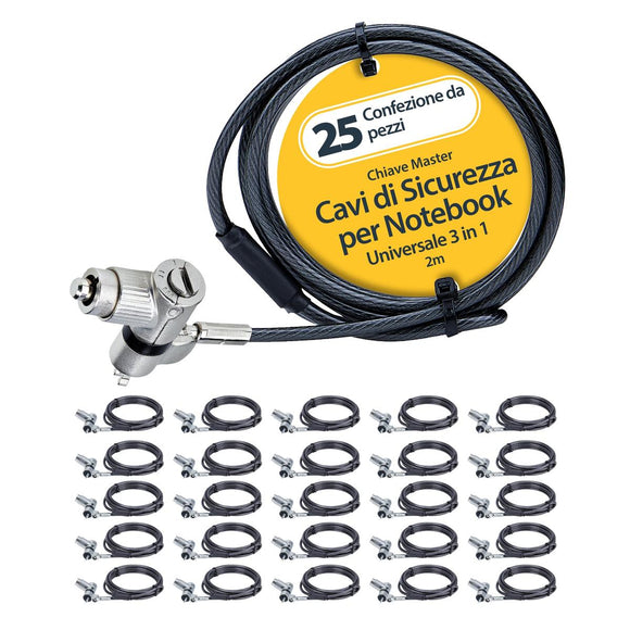 StarTech.com security cable lock - 2 m, 25 pack-0