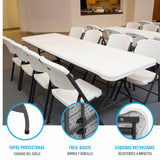 Folding Table Lifetime White 244 x 74 x 76 cm-4