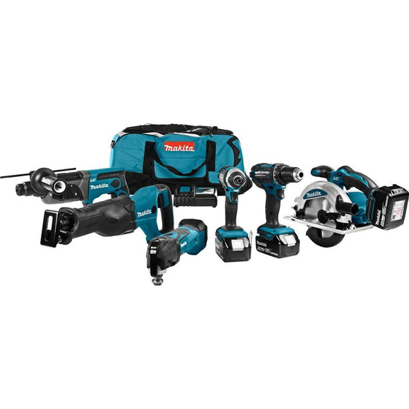 Irankiu rinkinys Makita DLX6038T (DDF482 + DTD152 + DHR202 + DSS610 + DJR186 + DTM51); 18 V; 3x5,0 Ah akum.-0