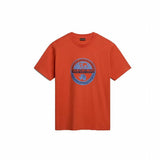 Men’s Short Sleeve T-Shirt Napapijri S-Bollo Ss 1 Orange-0