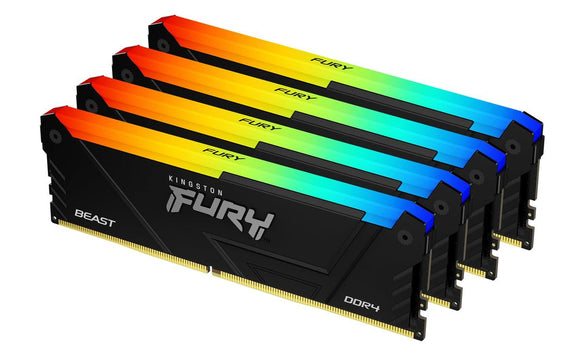 Kingston KF436C18BB2AK4/128 128GB 3600MT/s DDR4 CL18 DIMM (Kit of 4) FURY Beast RGB | Kingston-0