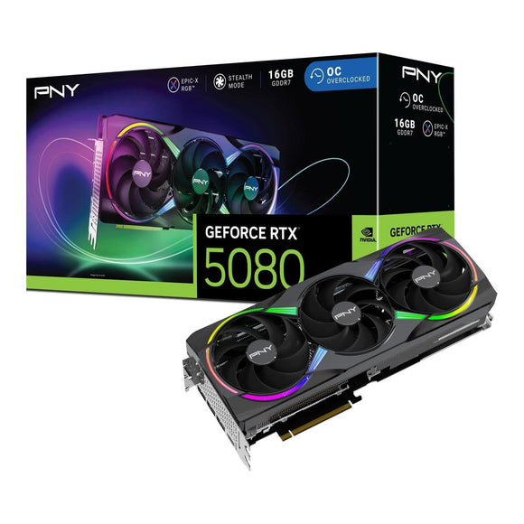 PNY 16GB RTX5080 ARGB GAMING OC 3xDP/HDMI GeForce RTX 5080 16GB ARGB Gaming Overclocked Trip-0