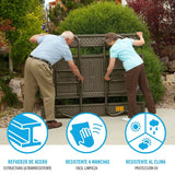 Folding Table Lifetime Wood Brown Picnic Steel Plastic 183 x 74 x 145 cm-3