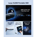 External Hard Drive Lexar SL200 Black 2 TB SSD-10