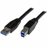 USB A to USB B Cable Startech USB3SAB5M Black-0