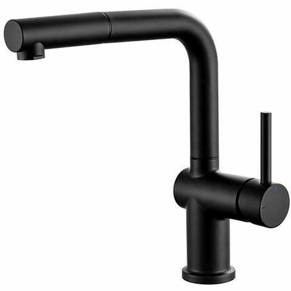 Mixer Tap Edouard Rousseau SQUARE Black Stainless steel C-shaped-0