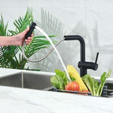 Mixer Tap Edouard Rousseau SQUARE Black Stainless steel C-shaped-4