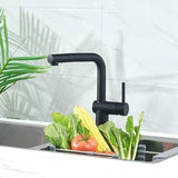 Mixer Tap Edouard Rousseau SQUARE Black Stainless steel C-shaped-3