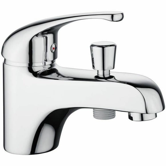 Tap mixer for shower Rousseau Fira White Chrome 12 x 14 x 21 cm-0