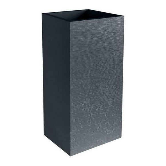 Plant pot EDA Graphit Grey Dark grey Plastic Squared 39,5 x 39,5 x 80 cm-0