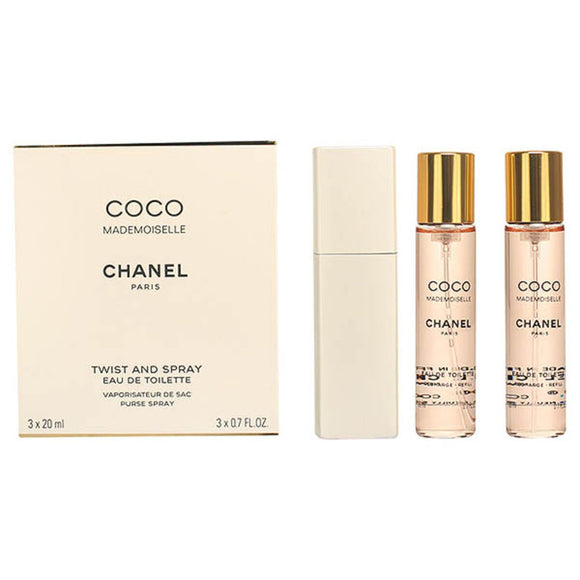 Women's Perfume Set Chanel Twist & Spray Coco Mademoiselle 3 Pieces-0