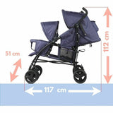 Baby's Pushchair Bambisol Double Cane Navy Blue-2