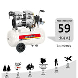 Air Compressor MECAFER 425523 Horizontal Silent 8 bar 24 L-4