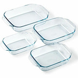 Set of Oven Dishes Pyrex Transparent 4 Pieces-5
