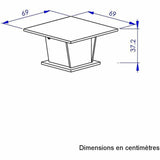 Centre Table Diagone White Oak 69 x 69 x 38 cm-4