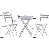Table set with 2 chairs Grey-4