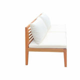 Garden sofa Alma White Brown Acacia 124 x 70 x 77,5 cm-3