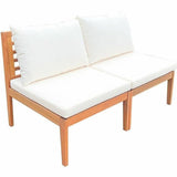 Garden sofa Alma White Brown Acacia 124 x 70 x 77,5 cm-2