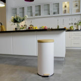 Rubbish Bin Kitchen Move   White 30 L-1