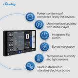 Control panel Shelly WALL DISPLAY X2(BL)+BLUHT(BLK)-4