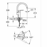 Kitchen Tap Grohe Wave Cosmopolitan - 32449001 C-shaped Metal-1