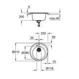 Sink with One Basin Grohe K200-1