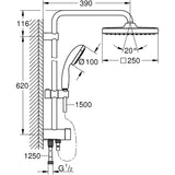 Shower Column Grohe Vitalio Start 250 Cube 1 Position 25 cm-1