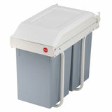 Waste bin Hailo Multi-Box duo L White Grey Cream Steel Plastic 2 drawers 14 L Integrable (2 Units)-0