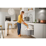 Waste bin Hailo Multi-Box duo L White Grey Cream Steel Plastic 2 drawers 14 L Integrable (2 Units)-6