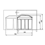 Waste bin Hailo Multi-Box duo L White Grey Cream Steel Plastic 2 drawers 14 L Integrable (2 Units)-5