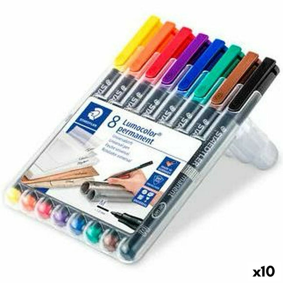 Set of Felt Tip Pens Staedtler Lumocolor 317 Permanent 1 mm (10Units)-0