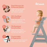 Highchair Hauck Grey-6