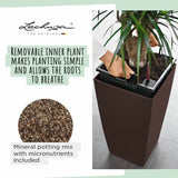 Plant pot Lechuza 40 x 40 x 76 cm Black polypropylene Plastic Rectangular-2
