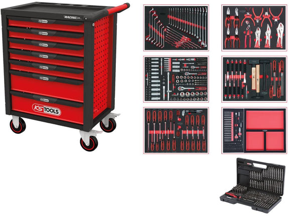 KS Tools RACINGline black/red Tool Trolley with 7 Drawers-0