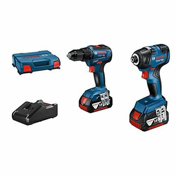 Drill and accessories set BOSCH GDR 18V-200 + GSR 18V-55 + GBA 18V 2x4.0Ah + GAL 18V-40 18 V-0