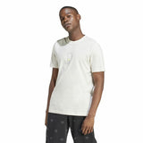 Men’s Short Sleeve T-Shirt Adidas Molded Linear White Natural-6