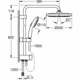 Shower Column Grohe Vitalio Start System 250 Silicone-3