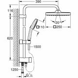 Shower Column Grohe Vitalio Comfort 250 Silicone-2