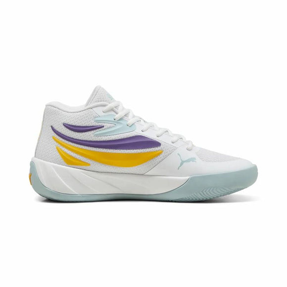 Basketball Shoes for Adults Puma Court Pro White Yellow-0