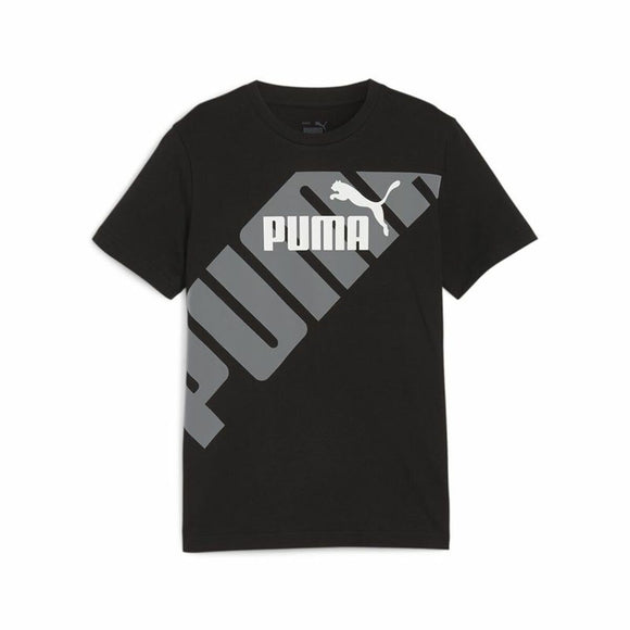 Child's Short Sleeve T-Shirt Puma Power Graphic Black-0