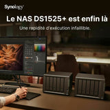 NAS Network Storage Synology DS1525+ Black AMD Ryzen V1500B-3