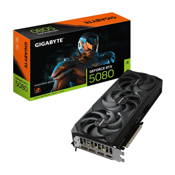 Gigabyte GeForce RTX 5080 WINDFORCE OC SFF 16G | NVIDIA | 16 GB | GeForce RTX 5080 | GDDR7 | HDMI ports quantity 1 | PCI-E 5.0-0