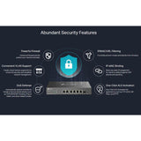 Router TP-Link ER707-M2 Black USB 2.0 Ethernet LAN RJ-45 x 6 USB x 1 Wi-Fi-6