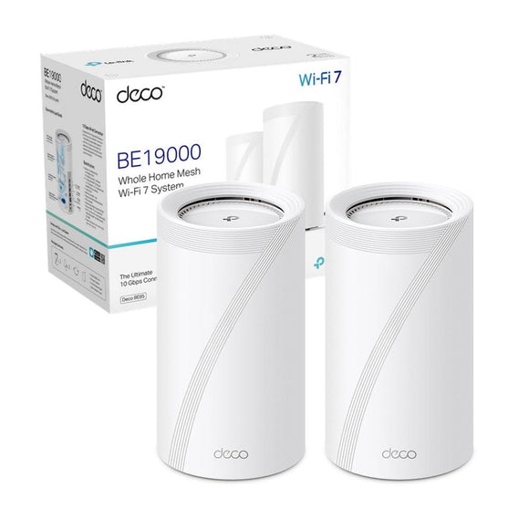 Wireless Router|TP-LINK|Wireless Router|19000 Mbps|Mesh|Wi-Fi 7|2x2.5GbE|1x10GbE|1xSPF+|DHCP|DECOBE85(2-PACK)-0