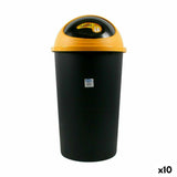 Rubbish Bin Tontarelli Big hoop Yellow Black 50 L (10 Units)-0