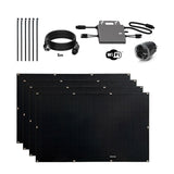 Self-installable Solar Kit Flex Full Black 800W x4 ultralight and flexible solar panels. Recommended use for balcony.-0