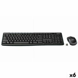 Keyboard and Wireless Mouse Logitech DESKTOP MK270 Black Spanish Qwerty (6 Units)-0