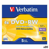 DVD+RW Verbatim 4,7 GB 4x 5 Pieces (20 Units)-0